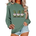 thumbnail image 1 of Funny St Patricks Day Sweatshirt Women Leopard Gnomes Graphic Pullover Long Sleeve Crewneck Tops Cute Irish Shirt, 1 of 6