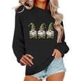 thumbnail image 1 of Funny St Patricks Day Sweatshirt Women Leopard Gnomes Graphic Pullover Long Sleeve Crewneck Tops Cute Irish Shirt, 1 of 6
