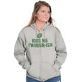 thumbnail image 1 of Funny St Patricks Kiss Me Not Irish Zip Hoodie Sweatshirt Women Brisco Brands M, 1 of 6