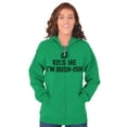 thumbnail image 1 of Funny St Patricks Kiss Me Not Irish Zip Hoodie Sweatshirt Women Brisco Brands S, 1 of 6