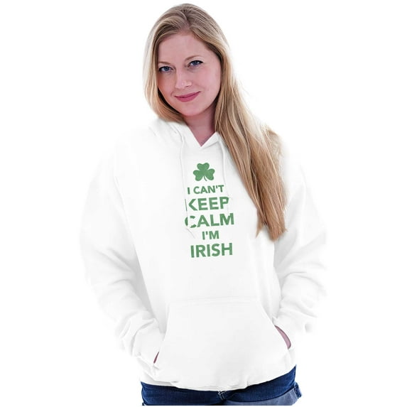 Funny St Pattys Keep Calm I'm Irish Hoodie Sweatshirt Women Men Brisco Brands S