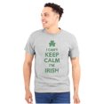 thumbnail image 1 of Funny St Pattys Keep Calm I'm Irish Plus Size Crewneck Graphic Tee Shirt Brisco Brands 3X, 1 of 3