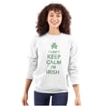 thumbnail image 1 of Funny St Pattys Keep Calm I'm Irish Sweatshirt for Men or Women Brisco Brands M, 1 of 6