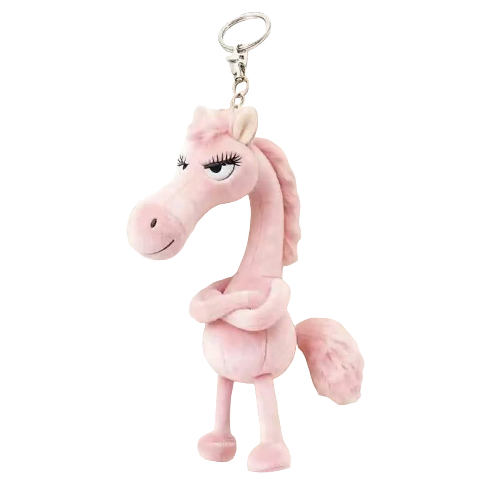 Funny Standoffish Horse Keychain with Soft Stuffed Pendant Animal Key ...