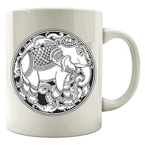 Funny Steampunk 11 oz Coffee Mug - Elephant Science Fiction White Ceramic Gift