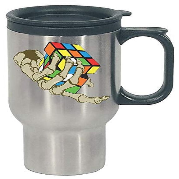 Funny Steampunk Skeleton Cube Stainless Steel Travel Mug for Sci-Fi Fans