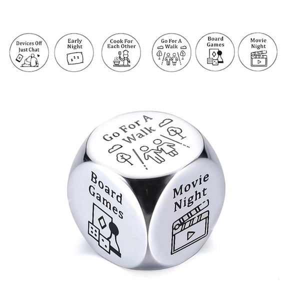 Funny Steel Food Decision Dice for Date Night Food Decision, Perfect for Men Women Boyfriend Girlfriend Christmas Stocking Stuffers Anniversary Gag Gifts