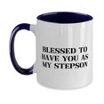 thumbnail image 1 of Funny Stepson Gifts, Blessed To Have You As My, Fancy Birthday Two Tone 11oz Mug Gifts Idea For Son, Stepson Gifts From Dad, Joke cup, Gag gift cup, Funny coffee mug, Humorous cup, 1 of 2