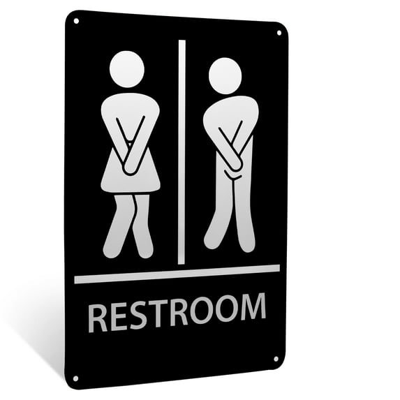 Funny Stick Figure Mens Ladies Bathroom Sign Pee Room Commercial Bar Restroom Restaurant Wall Decor