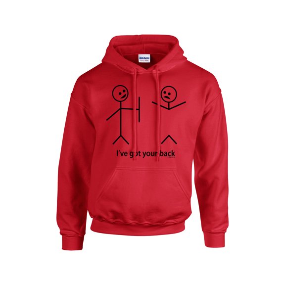 Funny Stick Figures I Got Your Back Humorous Phrases Pun Sarcastic Novelty Hooded Sweatshirt Hoody-red-XL