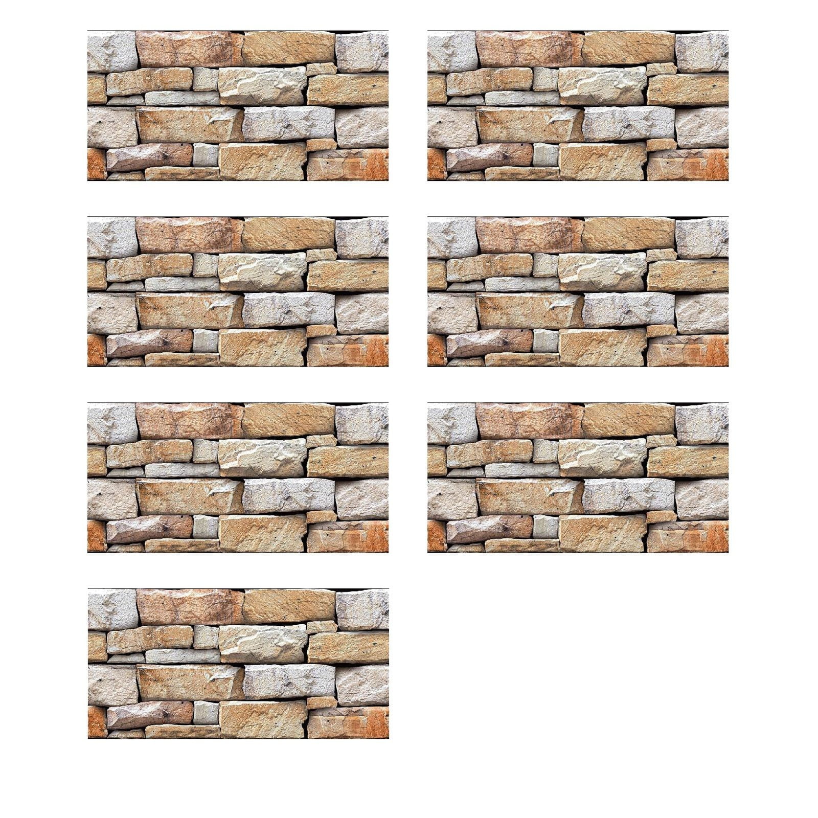 Funny Stickers 3D Brick Textured Wall Tiles Decals Rustic Style Hard ...
