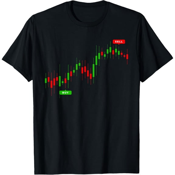 Funny Stock Market Day Trader Candlestick Chart Buy Sell Wall Street Investor Men's Women's Graphic T-Shirt