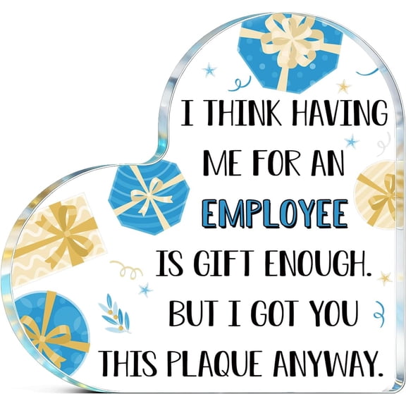 Funny Stocking Stuffers For Boss Christmas Gifts For Women Men Bosses Gifts For Women Man Acrylic Funny Plaque Heart Shaped Desk Decor Sign Boss Day Gift Going Away Birthday Thanksgiving Gift