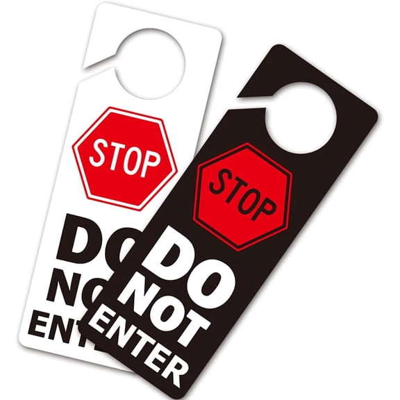 Funny Stop Do Not Enter Door Hanger Sign 2 PackDouble Sided Please Disturb Office Decoration Ideal for Offices Spa Treatment Hotels or During Therapy Counseling Sessions