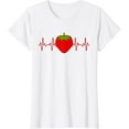 thumbnail image 1 of Funny Strawberry Design Strawberries Heartbeat T-Shirt, 1 of 3