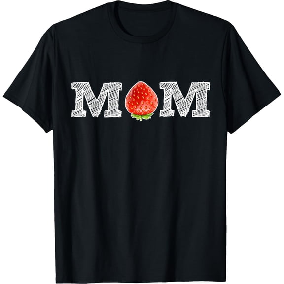 Funny Strawberry Mom Fruit Gift Shirt Mother's Day T-ShirtMen's and women's short-sleeved pure cotton shirts