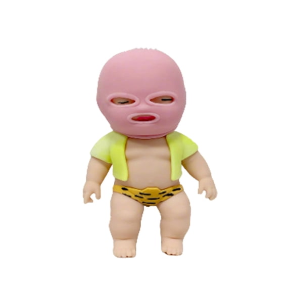 Funny Stress Relief Doll - 5.51in Soft Squeeze Character Fidget Pinch for Humorous Decompression, Office Prank Fun & Assorted Styles Pink