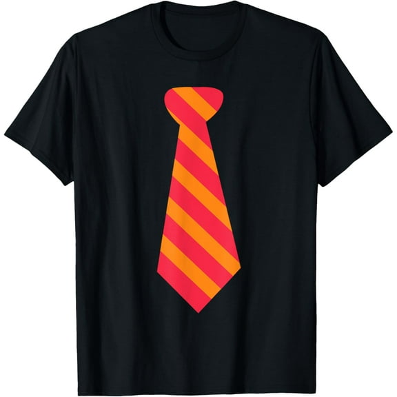 Funny Striped Necktie Tie Novelty Gift T-shirtMen and women, Black T-shirt, size: Extra large