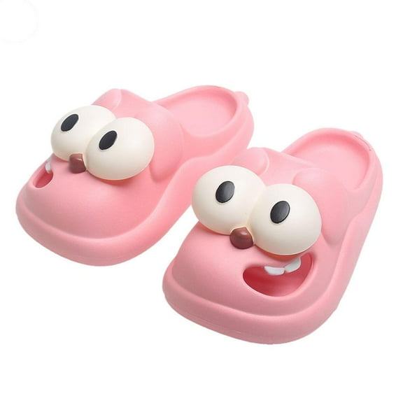 Funny Summer Big Eye Dog Slippers, Unisex Cute Cartoon Comfy Slippers, Indoor Shoes, Flat Non Ligh Slide Slip Comfy Bathroom