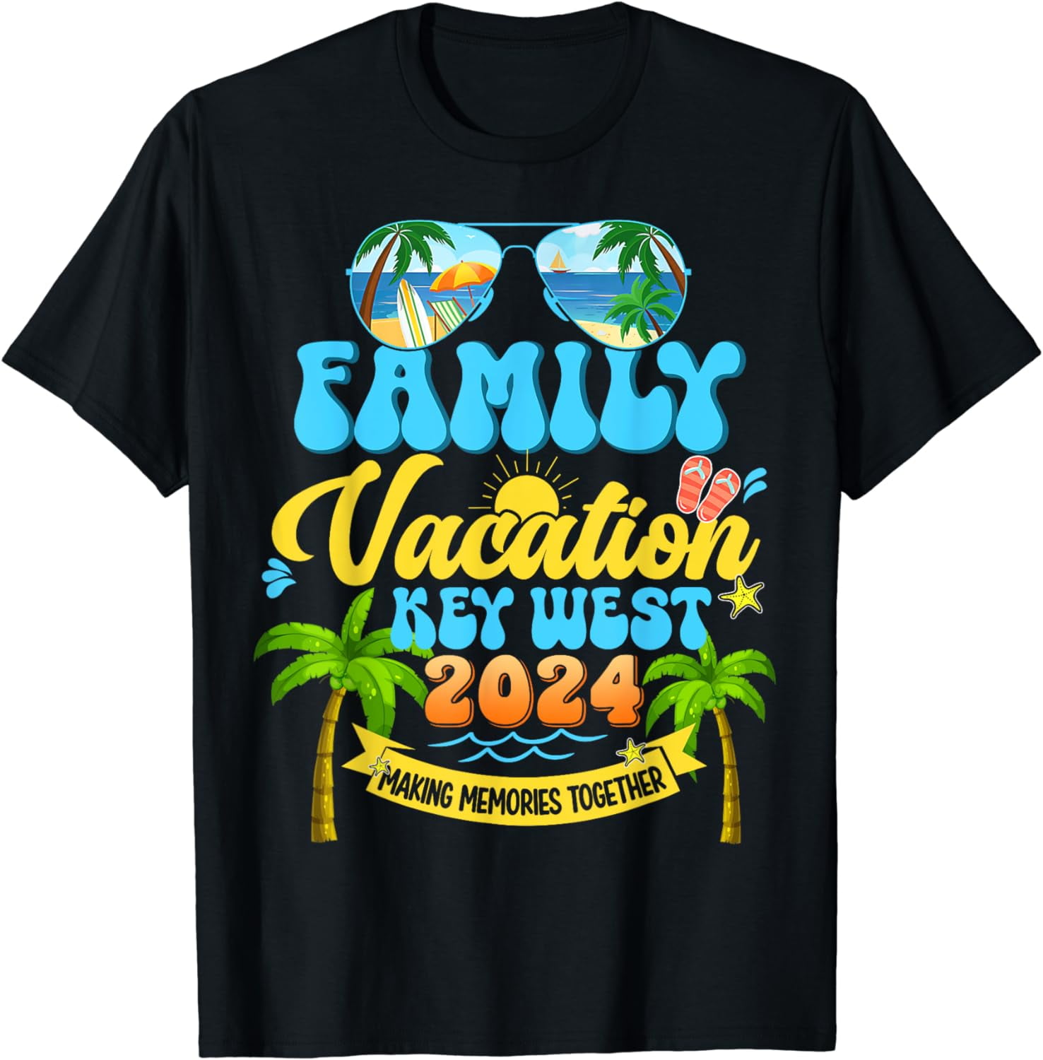 Funny Summer Family Vacation Key West 2024 Making Memories Cotton T