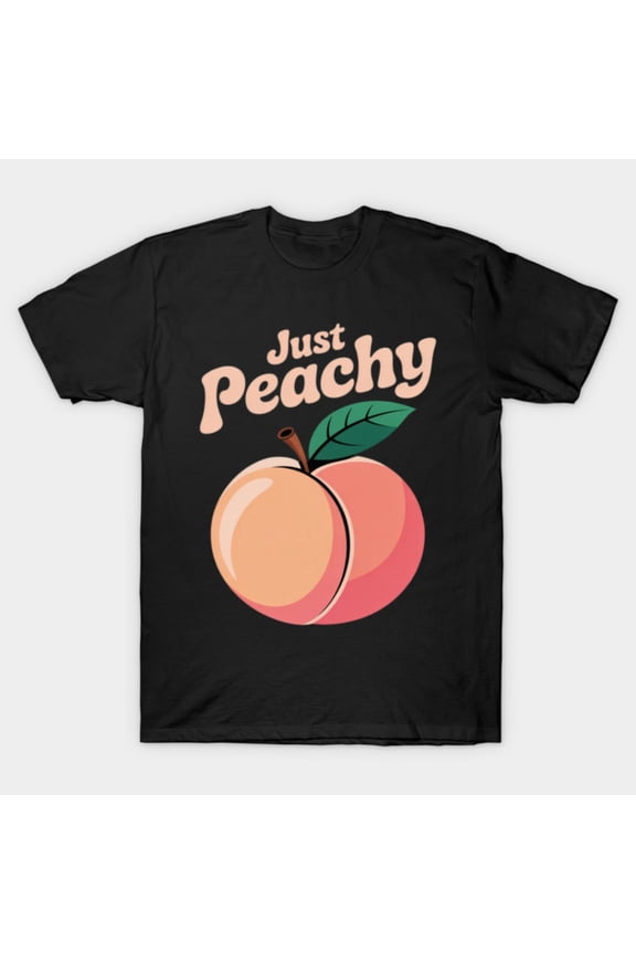 Funny Summer Fruit Just Peachy Keep It Peachy Retro Vintage Aesthetic G1882 T-Shirt, for men and women, Up to Size 5XL
