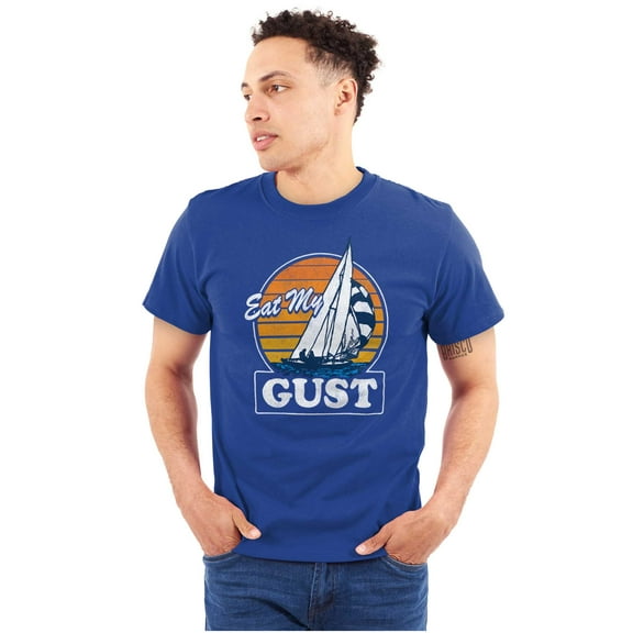 Funny Summer Sailing Eat My Gust Boat Plus Size Crewneck Graphic Tee Shirt Brisco Brands 2X