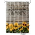 thumbnail image 1 of Funny Summer Shower Curtain, Wood Grain Sunglasses Sunflower Bathroom Decor Curtains Set with Hooks, Gold Taupe Waterproof Fabric Home Accessories， 72 X 84 Inch Extra Long, 1 of 6