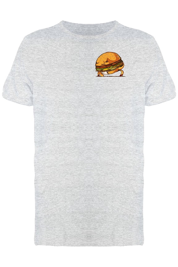 Funny Sumo Hamburger Cartoon T-Shirt Men -Image by Shutterstock, Male Medium