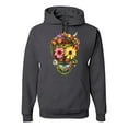 thumbnail image 1 of Funny Sun Flower Grass Nature Skull Fashion Graphic Hoodie Sweatshirt, Charcoal, X-Large, 1 of 1