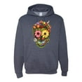 thumbnail image 1 of Funny Sun Flower Grass Nature Skull Fashion Graphic Hoodie Sweatshirt, Vintage Heather Navy, Medium, 1 of 1