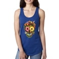 thumbnail image 1 of Funny Sun Flower Grass Nature Skull Fashion Ladies Racerback Tank Top, Royal, Medium, 1 of 1