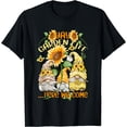 thumbnail image 1 of Funny Sunflower Gnome Quote For Hippies & Gardener - Floral T-Shirt Black Small, 1 of 4