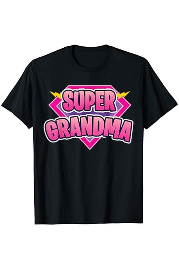 Funny Super Grandma Comic Book Style Superhero T-Shirt Gift