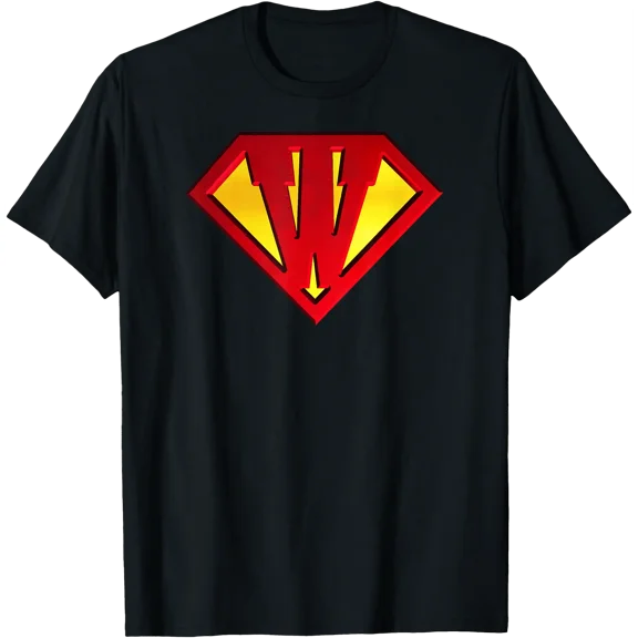 Funny Super Hero Shield Letter W Name Gift T-Shirt, Unisex T-Shirt
