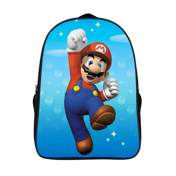 Funny Super Mario Basic Backpack Schoolbag Travel Bag 2 Compartment Bookbag Laptop Daypack Satchel Rucksack 16 Inch