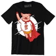 thumbnail image 1 of Funny Super Pig Wearing A With A Bacon Strip On It Men's T-Shirt, 1 of 4