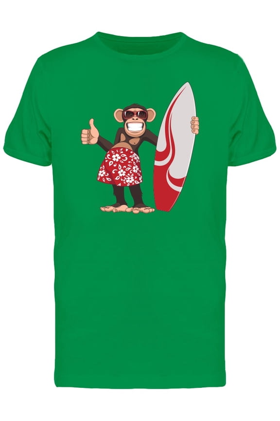Funny Surfer Chimpanzee Tee Men's -Image by Shutterstock