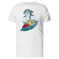 thumbnail image 1 of Funny Surfing Shark T-Shirt Men -Image by Shutterstock, Male Large, 1 of 2