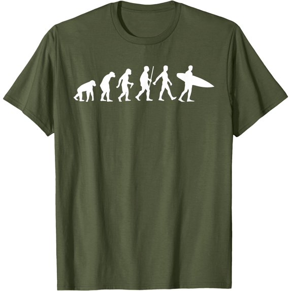 Funny Surfing Surfboard Lovers Surf Unisex T-Shirt for Men Women,Military Green Color,Size YXL