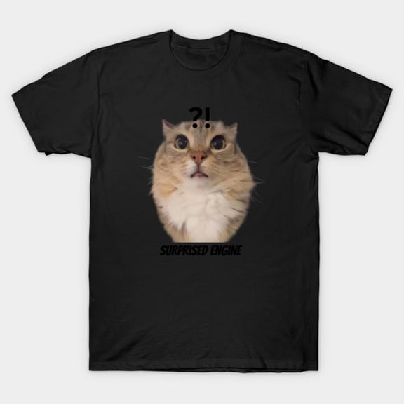 Funny Surprised Cat Face Meme Viral Internet Trend Unisex T-Shirt, for men & women, up to size 5XL