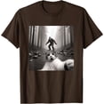 thumbnail image 1 of Funny Surprised Scared Cat Selfie With Sasquatsch Bigfoot Unisex T-Shirt for Men Women Kids Toddler,Dark Chocolate Color,Size M, 1 of 5