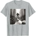 thumbnail image 1 of Funny Surprised Scared Cat Selfie With Sasquatsch Bigfoot Unisex T-Shirt for Men Women Kids Toddler,Sport Grey Color,Size YXS, 1 of 5