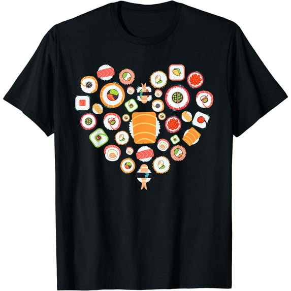 Funny Sushi Design For Kids Men Women I Heart Sushi Foodie T-Shirt