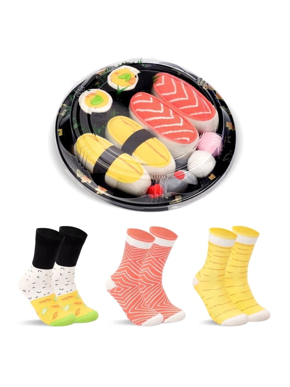 Funny Sushi Socks Box, Crazy Socks for Men Teen Boys Dad, Birthday Valentine Christmas Stocking Stuffers Gag Gifts