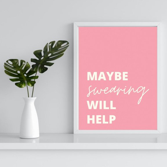 Funny Sweary Quote Print: Rude Pink Wall Art, Unframed Canvas 24x36in
