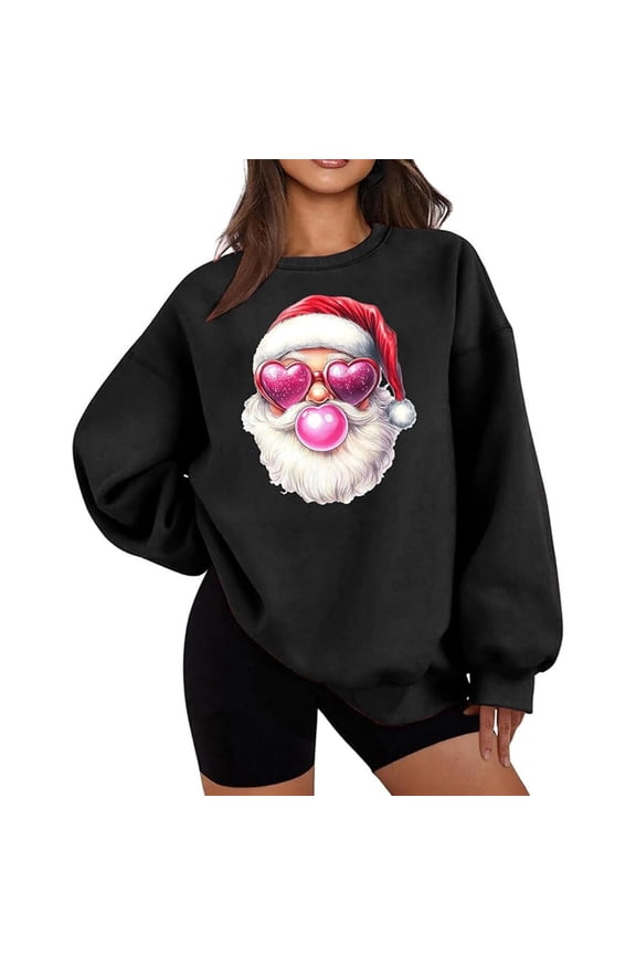 Funny Sweatshirt for Women Crewneck Thin Fleece Lined Pullover Sweater Cozy Warm Cute Tops