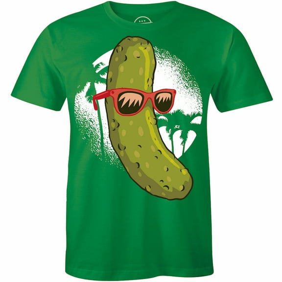 Funny Sweet Pickle Wearing Beach Sunglasses Printed Short Sleeve Men's T-Shirt