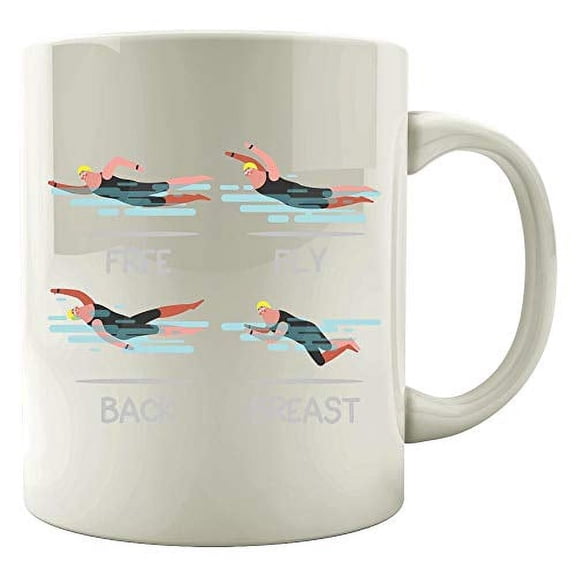 Funny Swimming - Strokes Water Exercise Sport - Kick Float Dive Humor - Mug