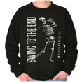 thumbnail image 1 of Funny Swing to the End Skeleton Golf Men's Crewneck Sweatshirt Brisco Brands S, 1 of 6