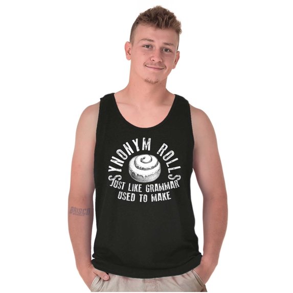 Funny Synonym Rolls Grammer Joke Tank Top T Shirts Men Women Brisco Brands L